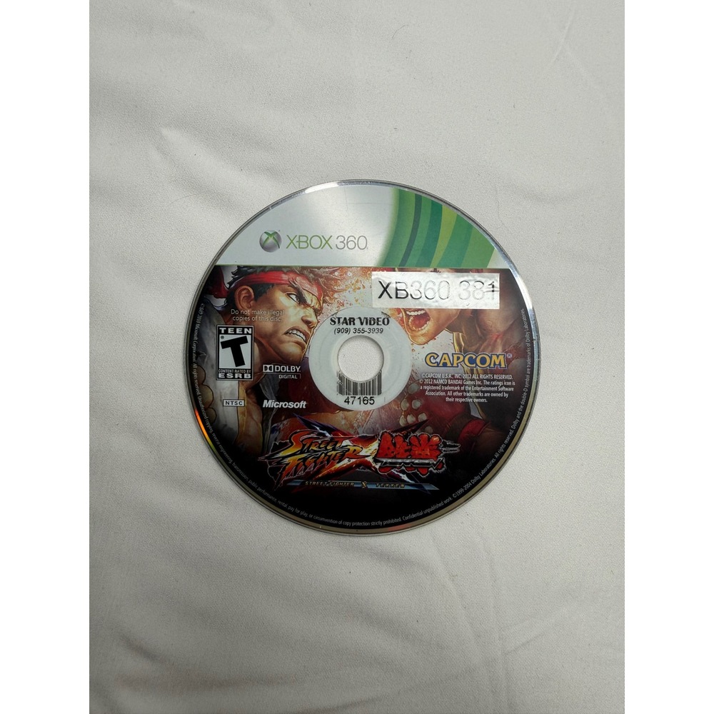 Street Fighter X Tekken Microsoft Xbox 360 Fighting Game Disc Only Capcom